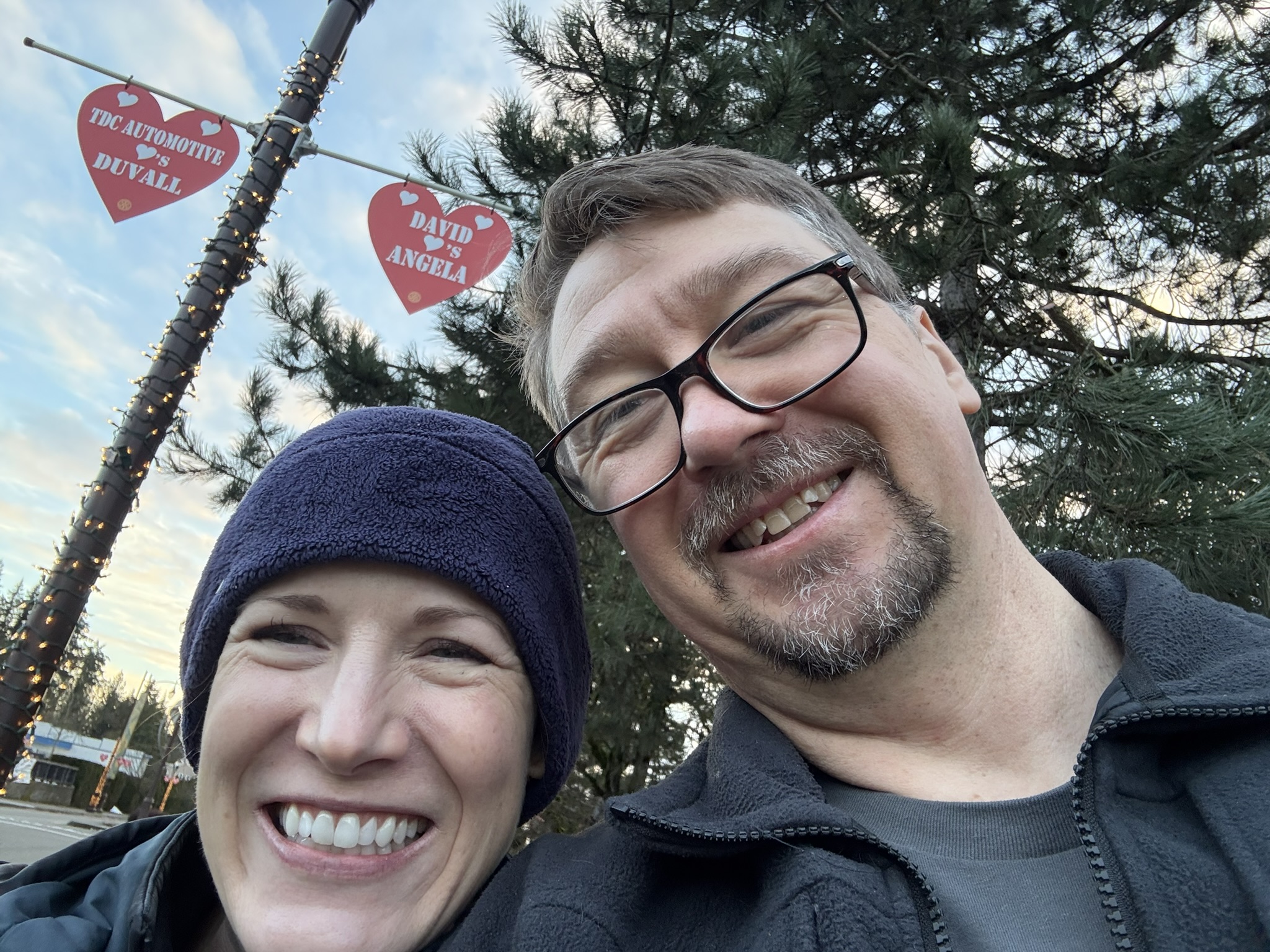 David and Angela banners in Duvall
